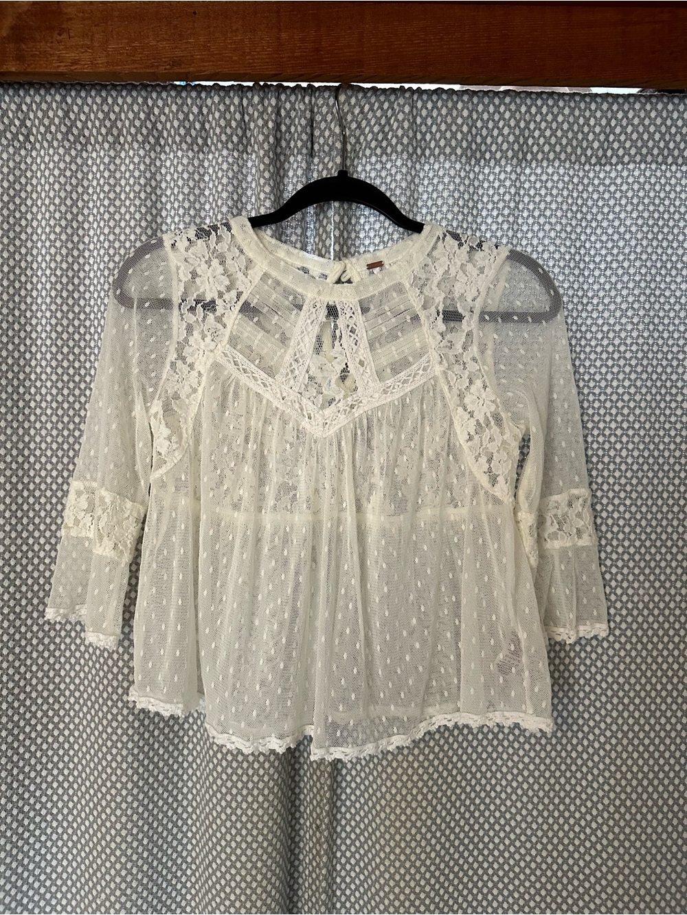 Free People Modern Romance Lace Blouse - Ivory - Small - Picture 4 of 14